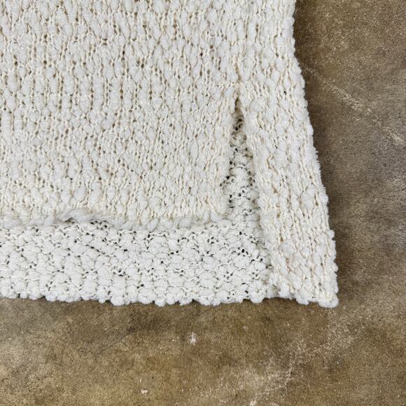 Mine Women’s Boucle Knit Sweater White Medium Minimalist Quiet Luxury Pullover - Picture 4 of 11